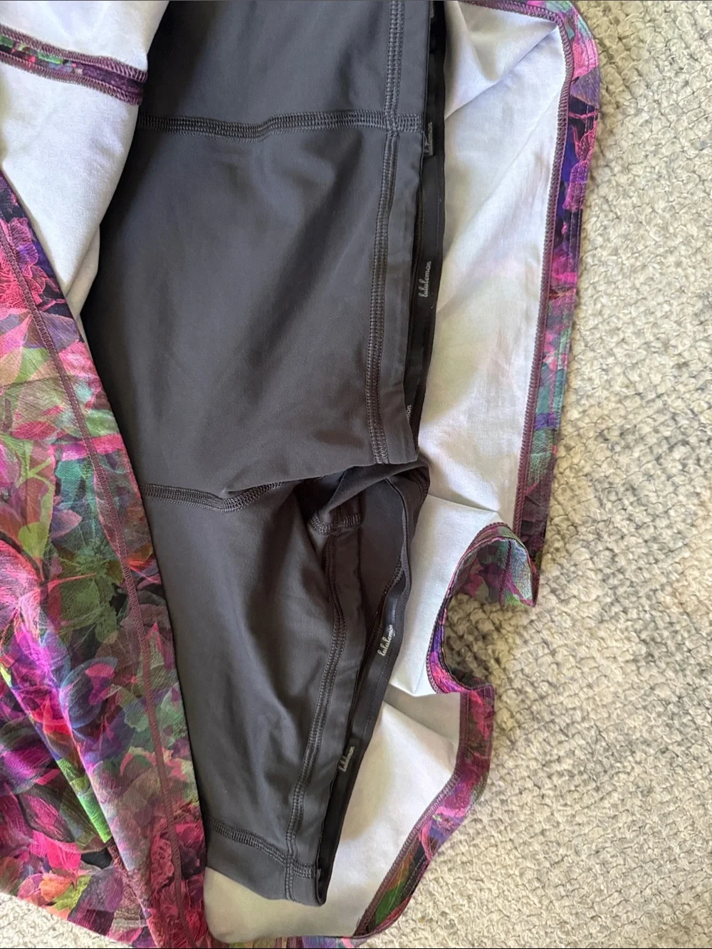 Lululemon Tennis Skirt - Grey Waistband with Multicolor Print